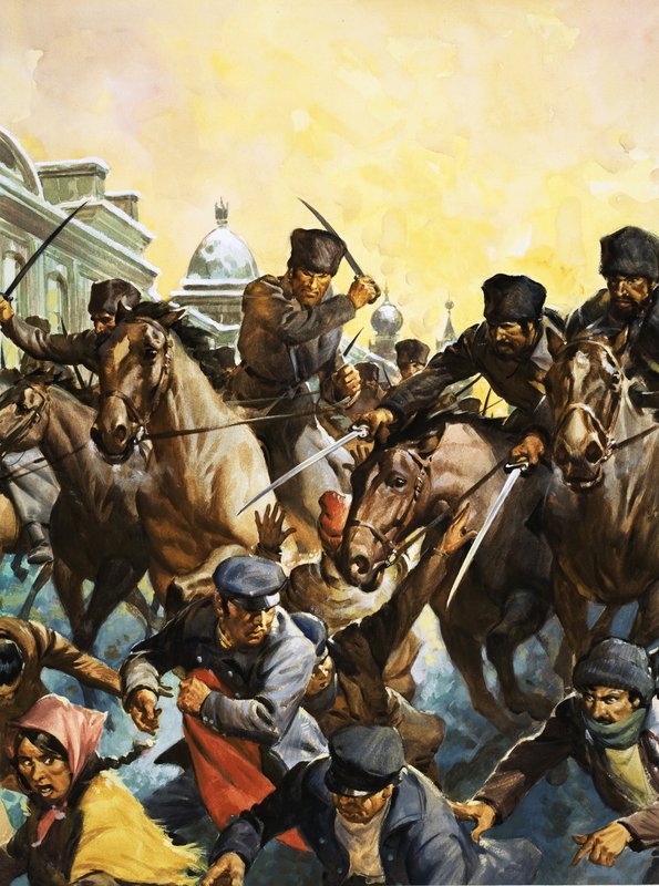 Le truppe russe massacrarono i manifestanti pacifici che convergevano verso il Palazzo d