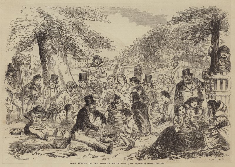 Lunedì di San Martino, o la festa del popolo, un picnic a Hampton Court da English School