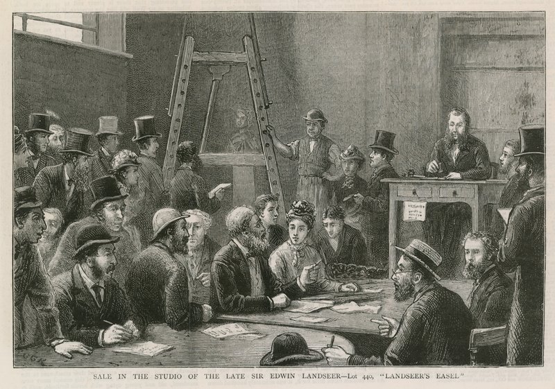 Vendita nello studio del defunto Sir Edwin Landseer da English School