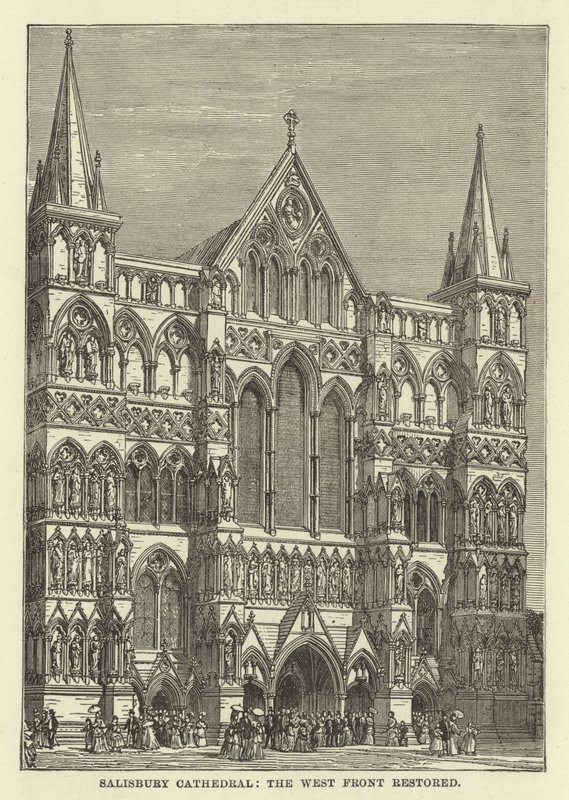 Cattedrale di Salisbury, la facciata ovest restaurata da English School