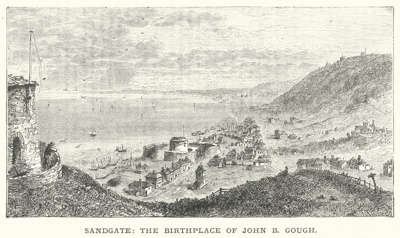 Sandgate, il Luogo di Nascita di John B Gough (incisione) da English School