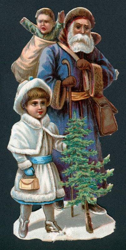 Babbo Natale con bambini, biglietto di Natale da English School