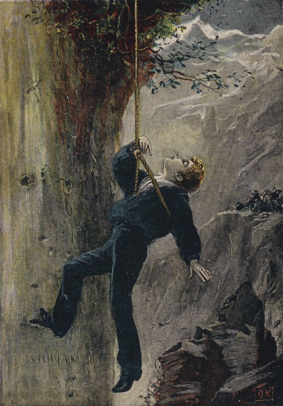 Salvato. Illustrazione da The Natural Bridge, o One Niche the Highest, di Elihu Burritt da English School