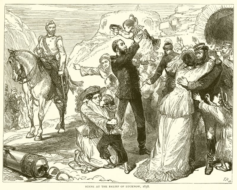 Scena al soccorso di Lucknow, 1858 da English School