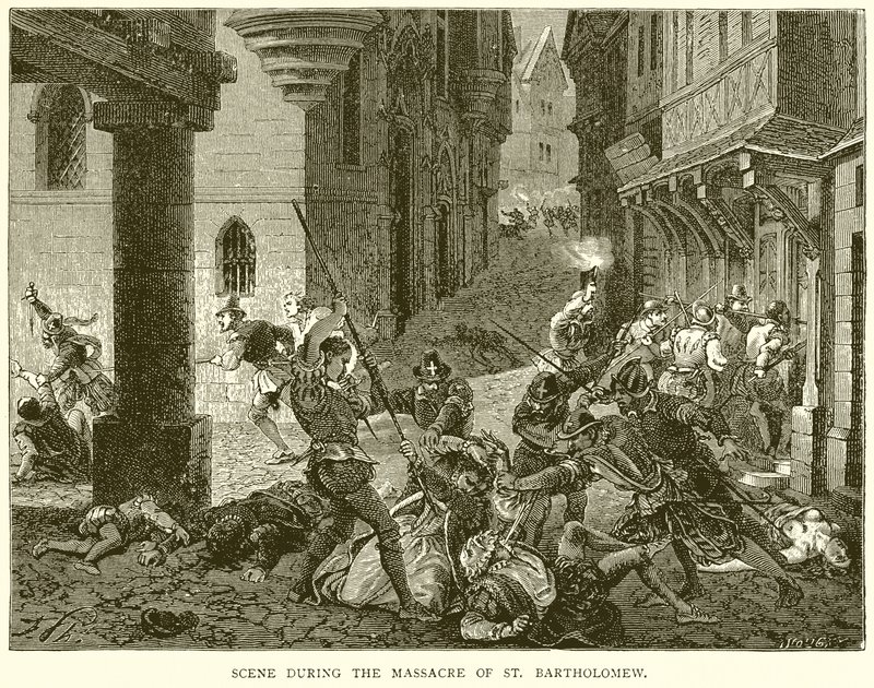 Scena durante il massacro di San Bartolomeo da English School