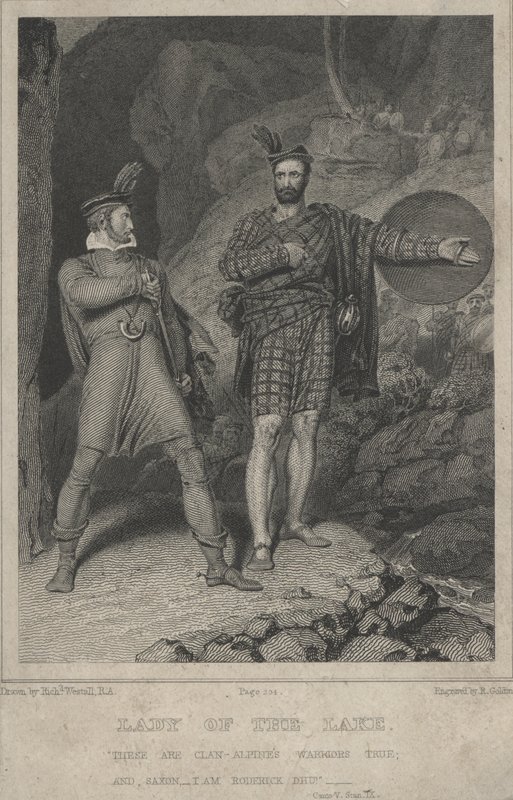 Scena dal poema di Sir Walter Scott La signora del lago (incisione) da English School