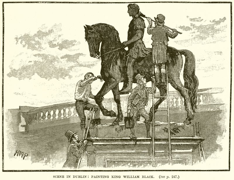 Scena a Dublino: Dipingere di nero Re Guglielmo da English School