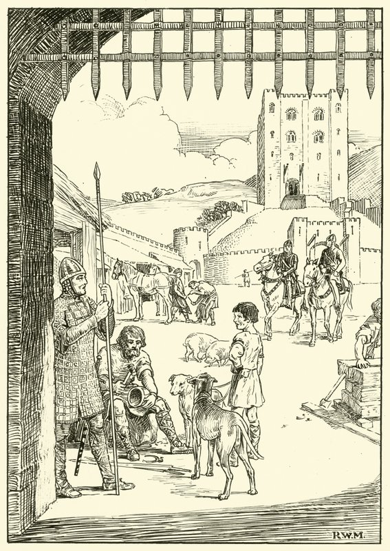 Scena in un cortile del castello da English School