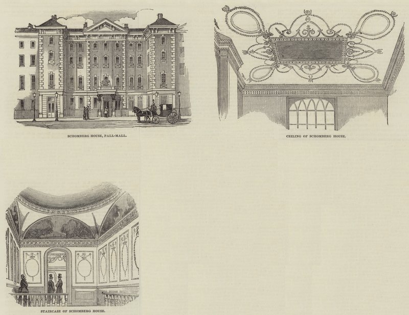 Schomberg House, Pall Mall (incisione) da English School