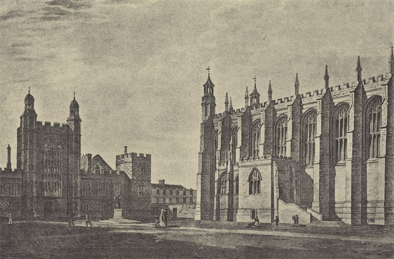 Cortile della scuola nel 1814 (incisione) da English School