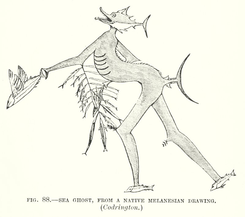 Fantasma del Mare, da un Disegno Nativo Melanesiano, Codrington da English School