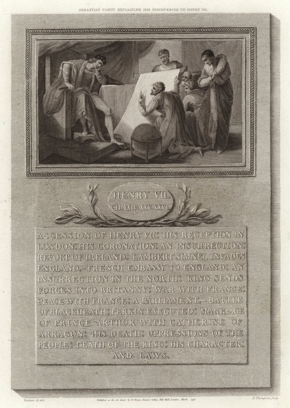 Sebastiano Caboto spiega le sue scoperte a Enrico VII da English School