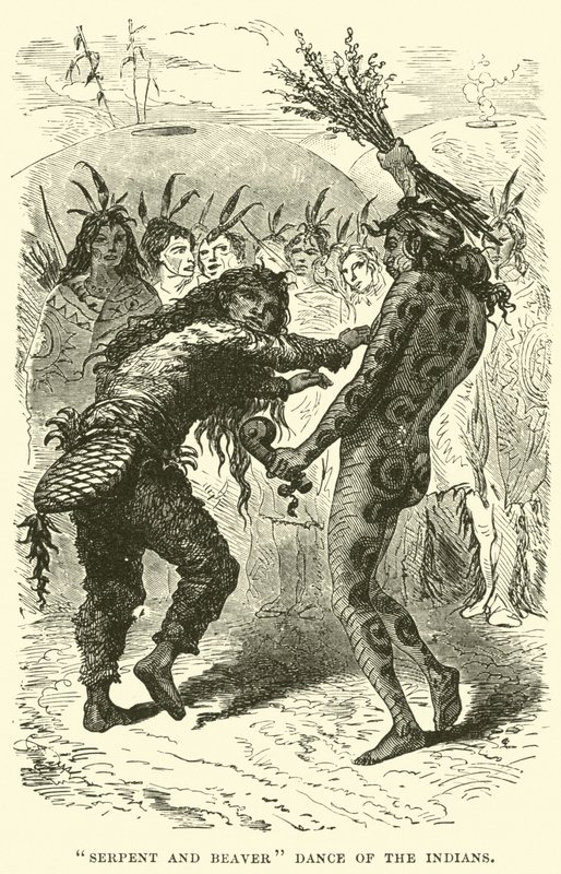Danza del Serpente e del Castoro degli indiani da English School