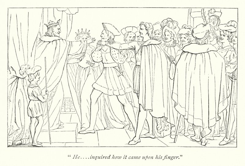 Tutto è bene quel che finisce bene di Shakespeare; Una storia sciocca (incisione) da English School