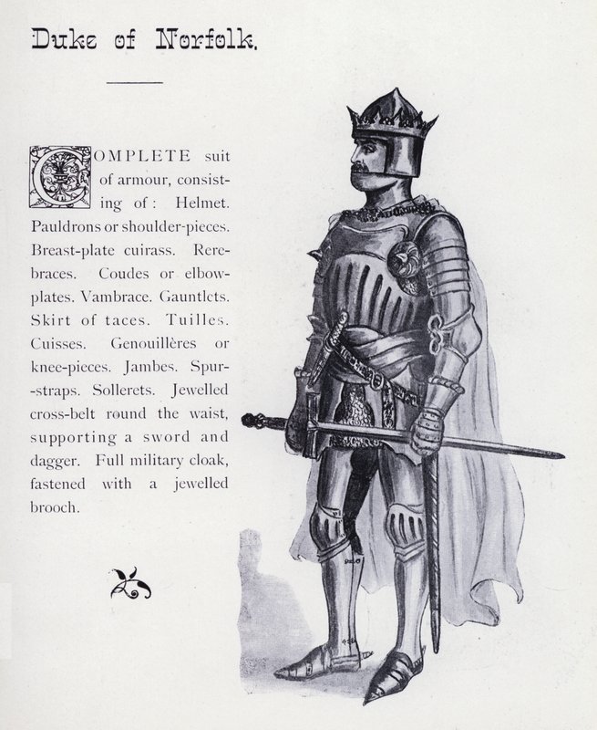 Re Riccardo III di Shakespeare: Duca di Norfolk (litografia) da English School