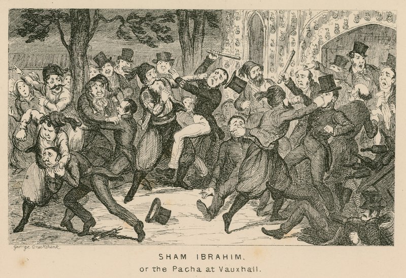 Sham Ibrahim o il Pascià ai Giardini di Vauxhall, Londra da English School