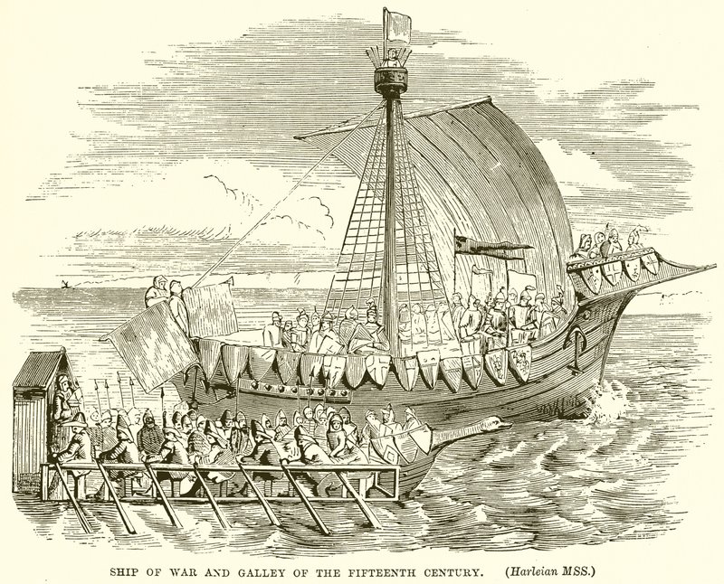 Nave da Guerra e Galea del Quindicesimo Secolo da English School