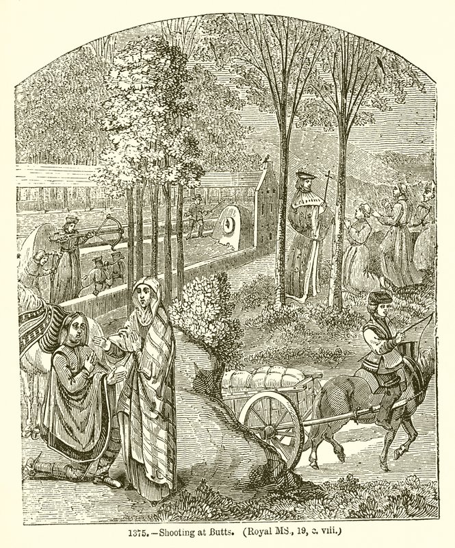 Tiro al bersaglio (Royal MS, 19, o. Viii) da English School
