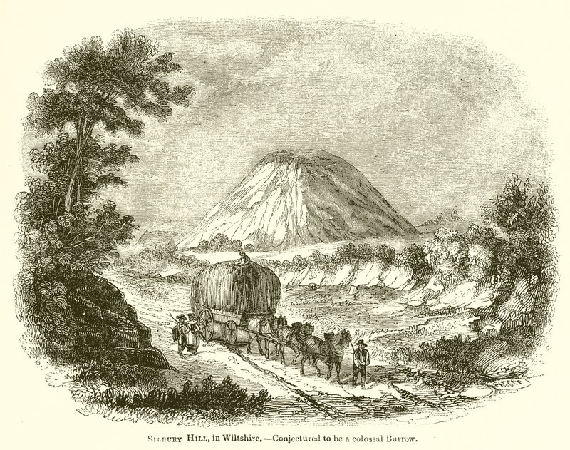 Collina di Silbury, Wiltshire. - Congetturato essere un tumulo colossale da English School