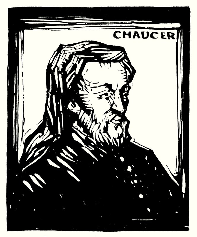 Ritratto in silhouette, Geoffrey Chaucer da English School