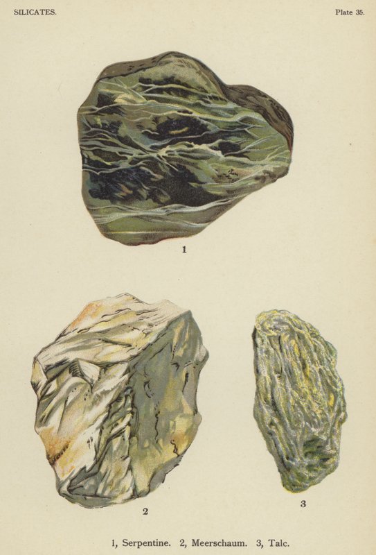 Silicati, serpentino, schiuma di mare, talco da English School