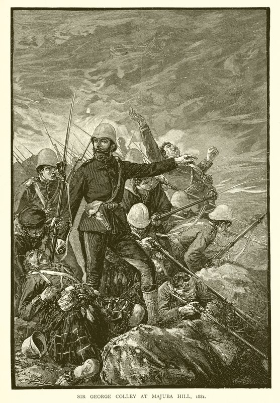 Sir George Colley a Majuba Hill, 1881 da English School