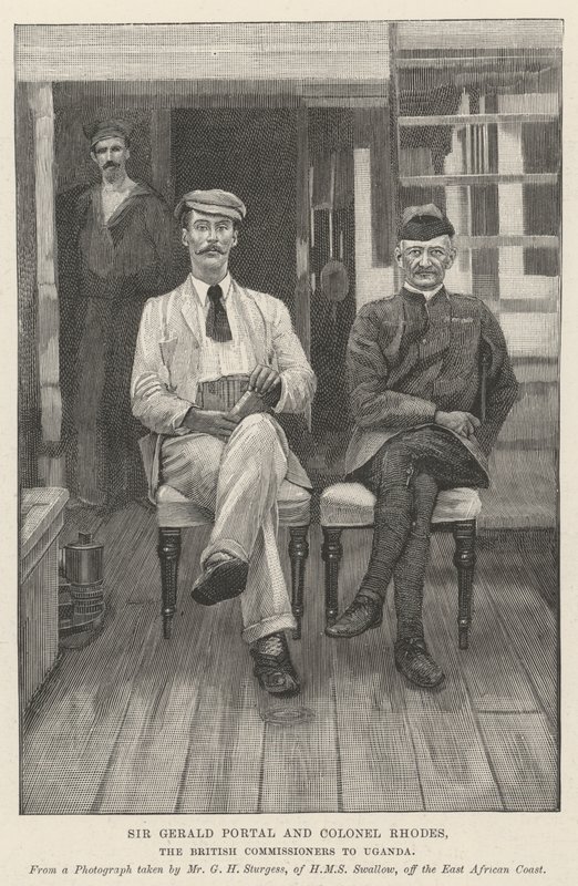 Sir Gerald Portal e il colonnello Rhodes, i commissari britannici in Uganda da English School