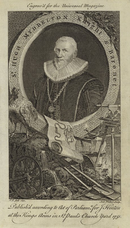 Sir Hugh Myddelton, Cavaliere e Barone da English School