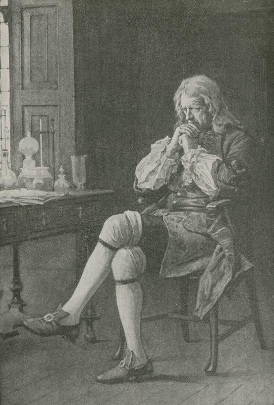 Sir Isaac Newton siede sognando da English School