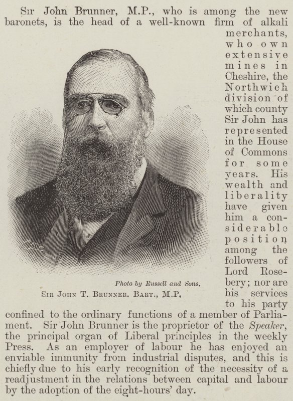 Sir John T Brunner, baronetto, MP da English School