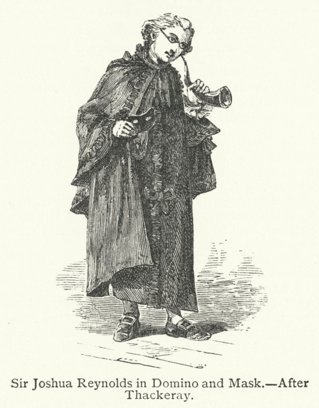 Sir Joshua Reynolds in Domino e maschera (incisione) da English School