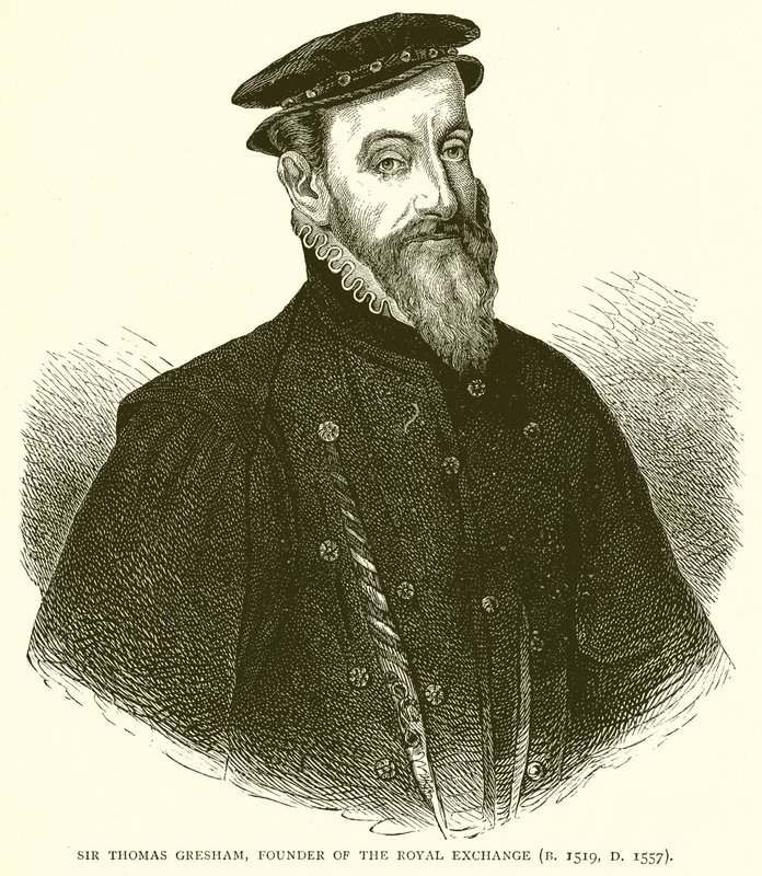 Sir Thomas Gresham, fondatore della Royal Exchange (nato nel 1519, morto nel 1557) da English School