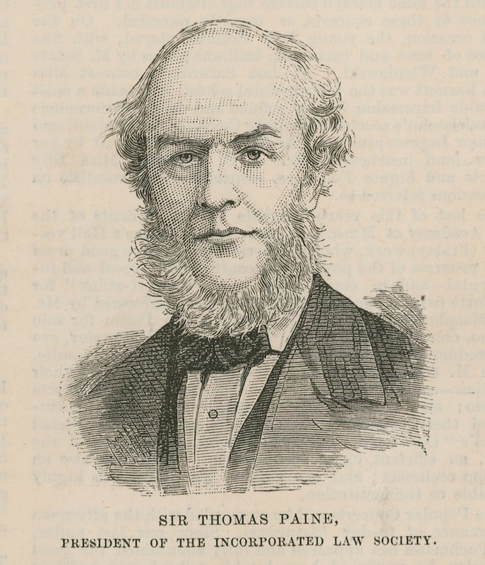 Sir Thomas Paine, presidente della Incorporated Law Society da English School