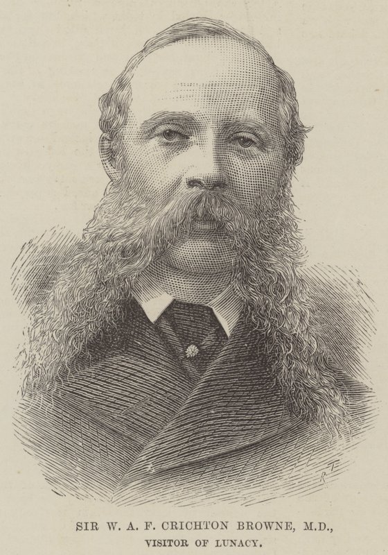 Sir W A F Crichton Browne, MD, visitatore della follia da English School