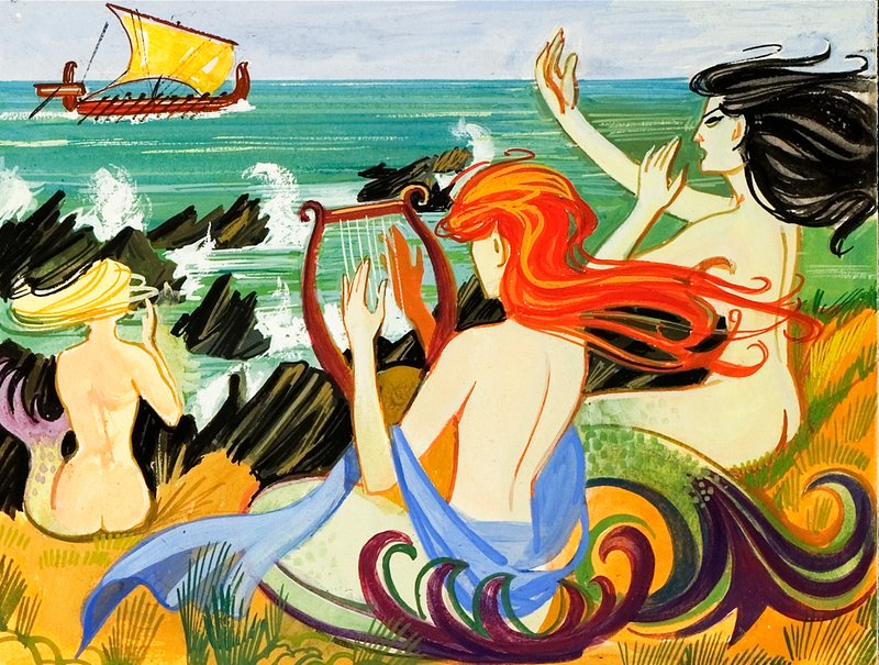Le sirene tentano Ulisse sugli scogli da English School
