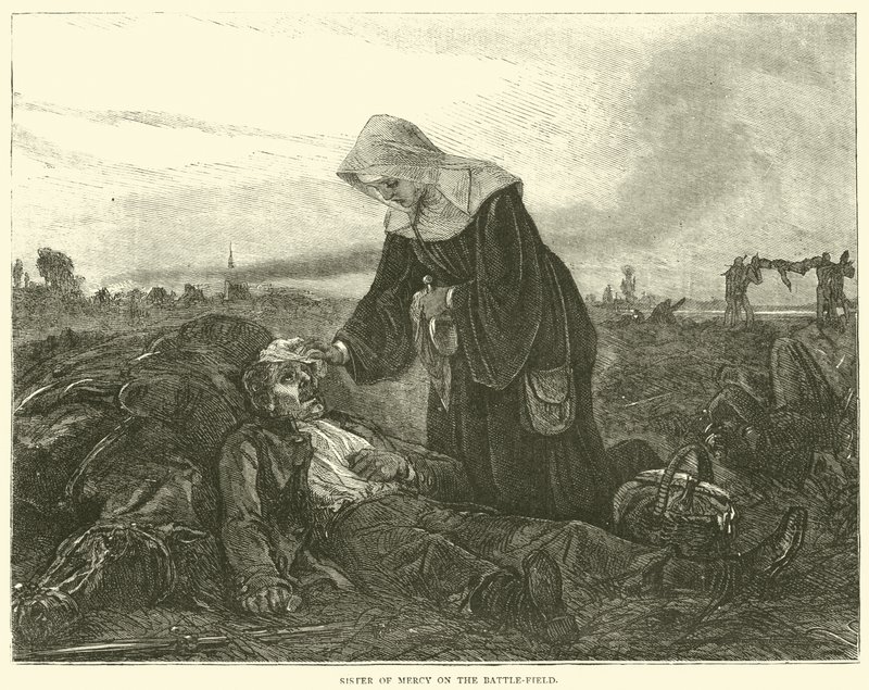 Suora di carità sul campo di battaglia, settembre 1870 da English School