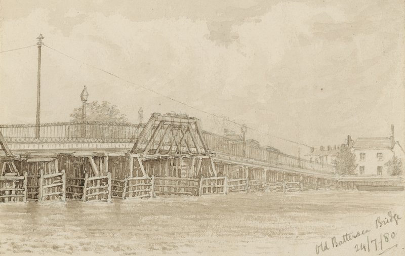 Schizzo del vecchio ponte di Battersea da English School
