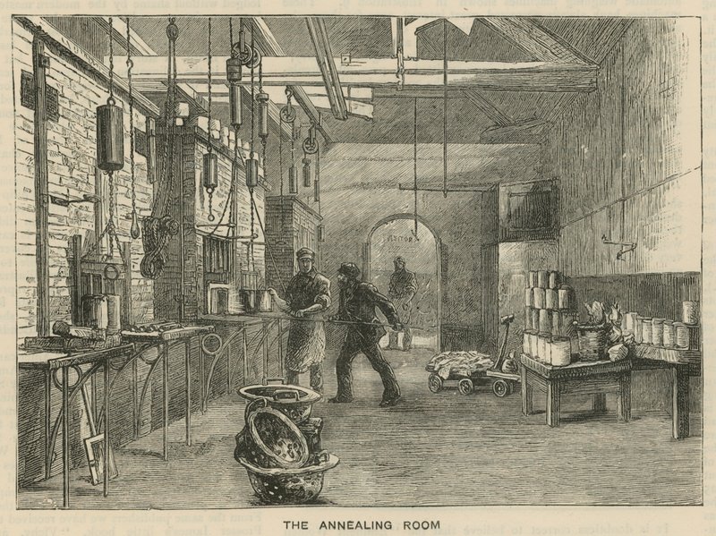 Schizzi alla Royal Mint, Tower Hill; la stanza di ricottura da English School