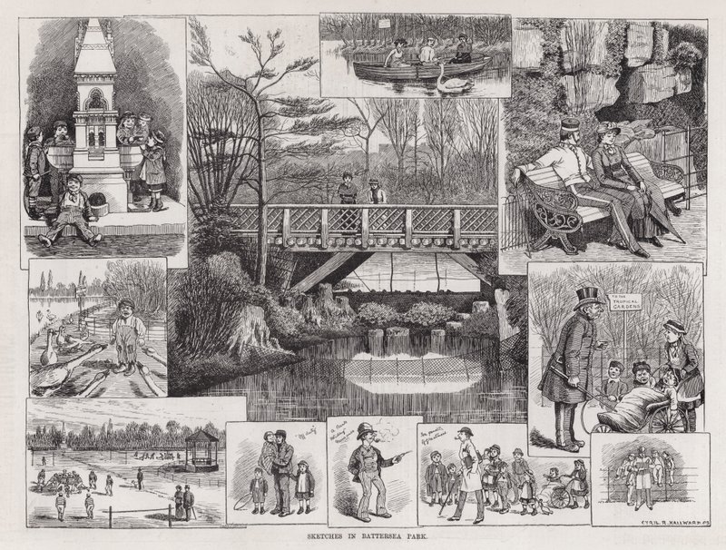 Schizzi nel Battersea Park da English School