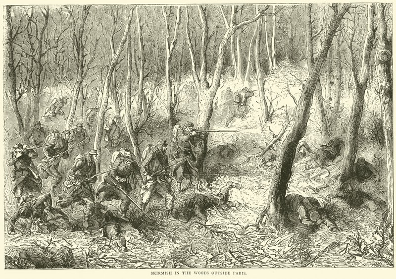 Scaramuccia nei boschi fuori Parigi, ottobre 1870 da English School