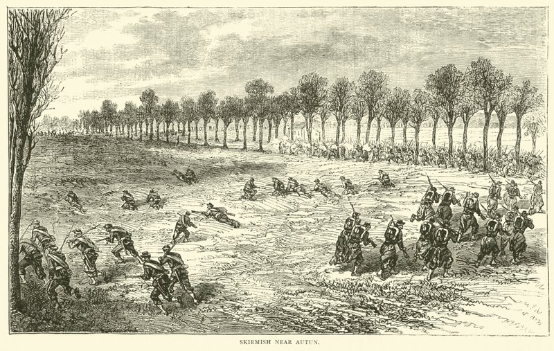 Scaramuccia vicino ad Autun, dicembre 1870 da English School