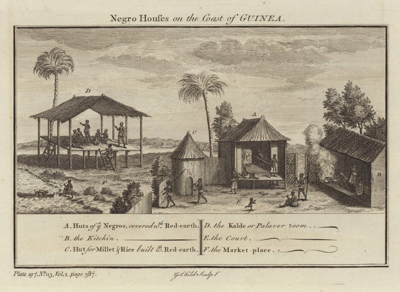 Case degli schiavi sulla costa della Guinea da English School