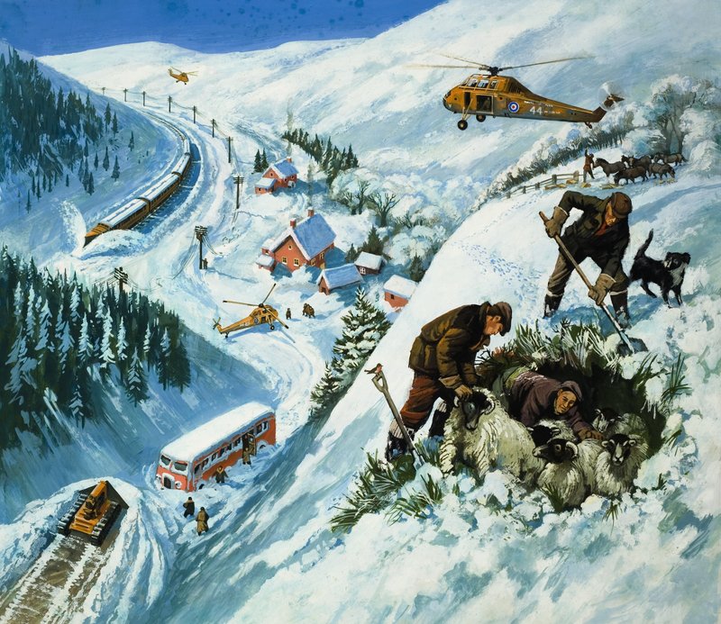 Snow Rescue (guazzo su carta) da English School