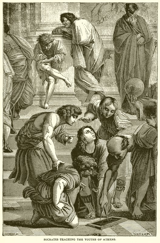 Socrate insegna ai giovani di Atene da English School