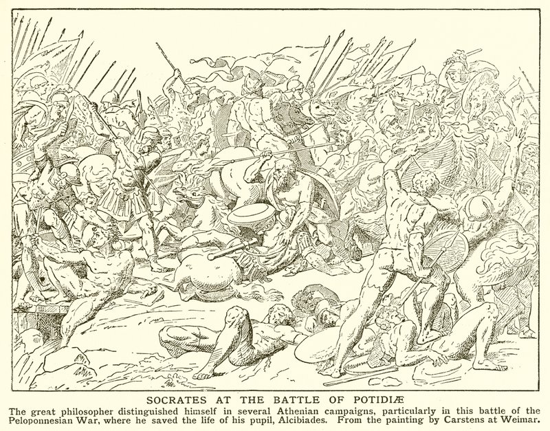 Socrate alla battaglia di Potidea da English School