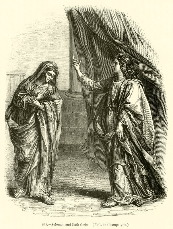 Salomone e Betsabea, Philippe de Champaigne (incisione) da English School