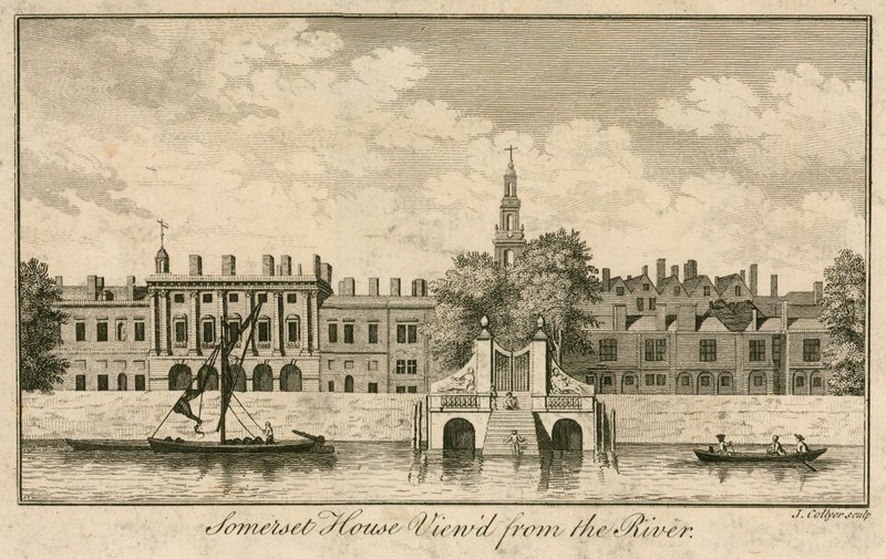 Somerset House, The Strand, Londra, vista dal fiume Tamigi da English School