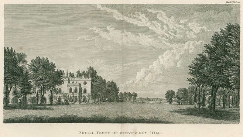 Facciata sud di Strawberry Hill, Twickenham, Londra da English School