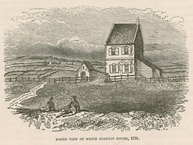 Vista sud della White Conduit House, Islington, Londra da English School