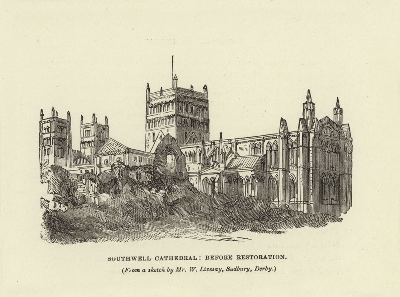 Cattedrale di Southwell, prima del restauro da English School